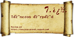 Tánczos Árpád névjegykártya