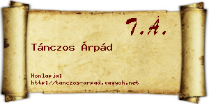 Tánczos Árpád névjegykártya