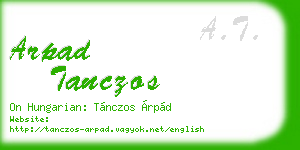 arpad tanczos business card